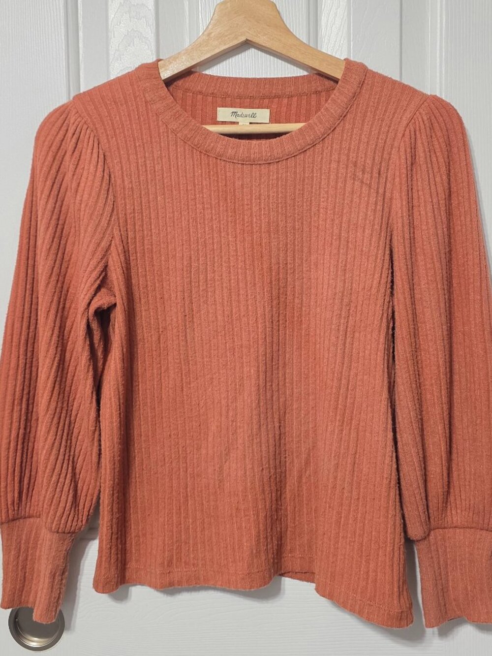 Madewell Puff Sleeve Top, Rust Orange, Women's XS